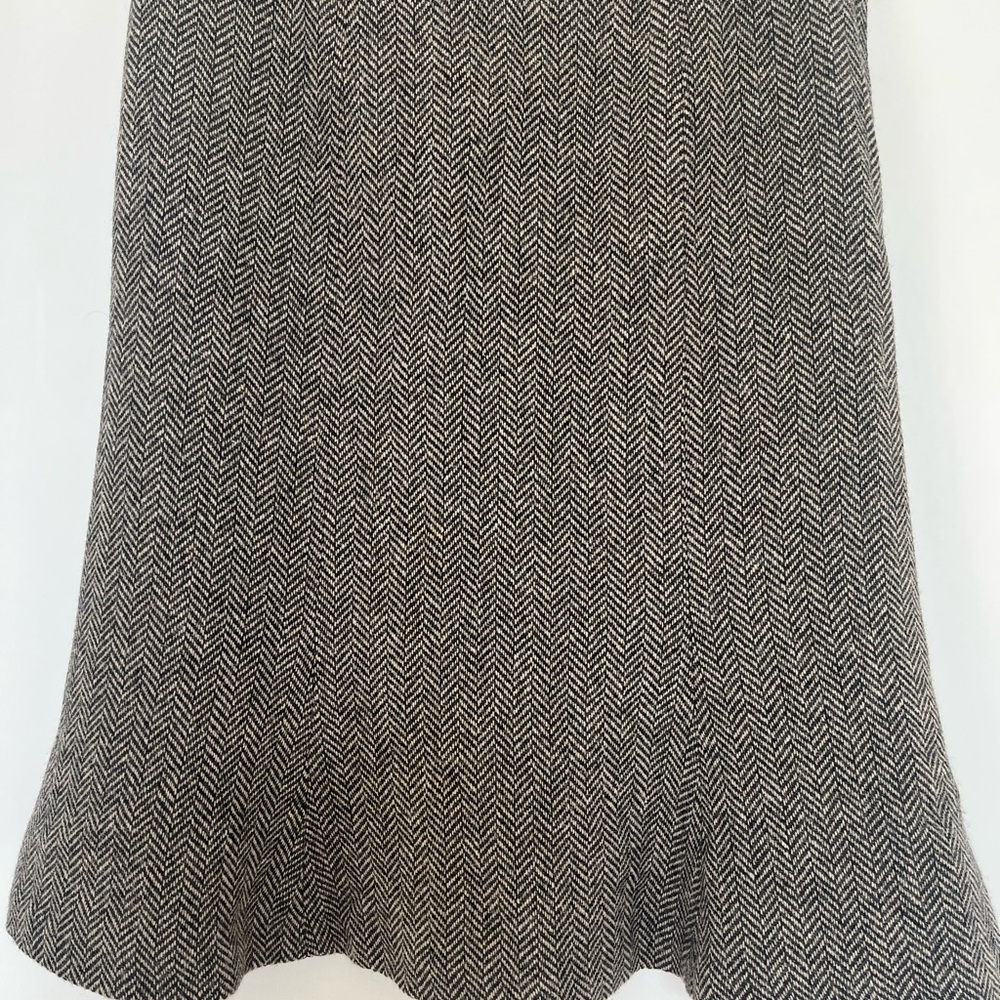 GAP Black and White Herringbone A-Line/fishtail wool Skirt